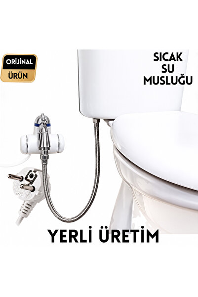Sıcak Musluk Elektrikli Taharet Ani Su Isıtıcılı Musluk Fhr-2b Beyaz