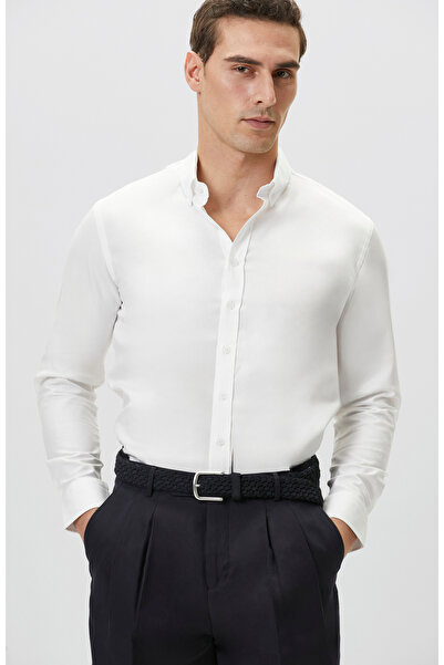Network Slim Fit Beyaz Oxford Gömlek