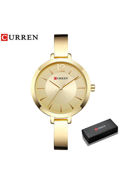 Curren gold box Fashion Gold Women Watches Stainless Steel Ultra Thin Quartz ...