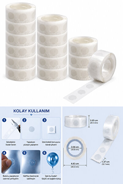 Parti dolabı Çift Taraflı Yapışkan Balon Yapıştırma Bandı Sticker Damla Model...