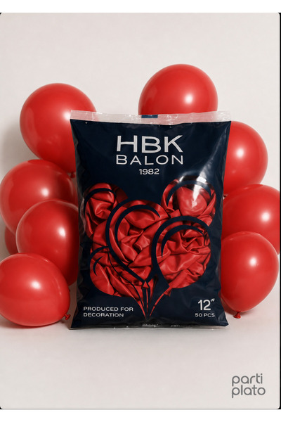 HBK Balon بالون باستيل 12 بوصة HBK للديكور الخارجي أحمر 50 قطعة