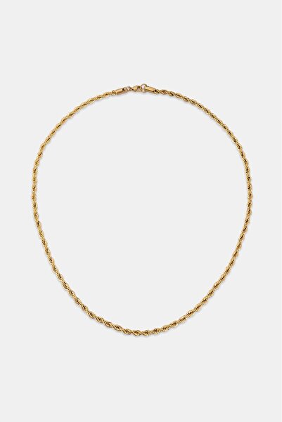 Crupt Studio 4mm X 55cm 316L Steel Rope Chain Gold Tone Men's Necklace