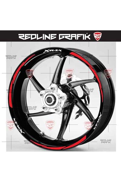 Redline Grafik Xmax Jant Şeridi Kırmızı Beyaz