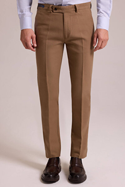 Ysf Erkek Camel Regular Fit Kanvas Pantolon