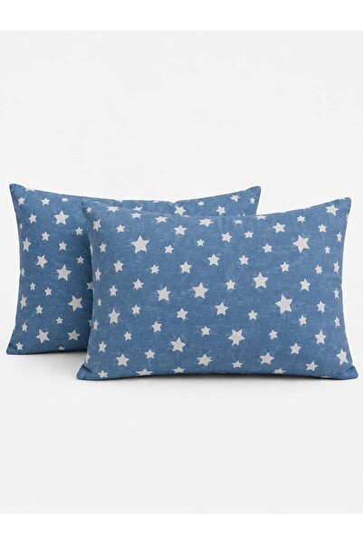 Bebek Özel Cotton Baby Kids Pillowcase 35X45 (2 Pieces) Blue Starry