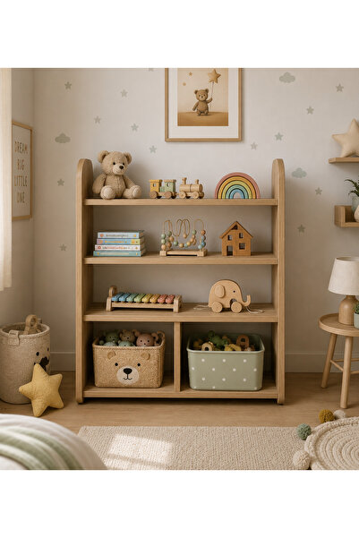 HEPSİMONTE Montessori - Oval Kenarlı - Oyuncak Dolabı