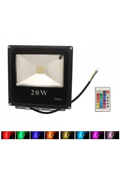 OEM LED αδιάβροχος προβολέας dimmable 20W 220V RGB 1800LM IP66 με τηλεχειριστ...