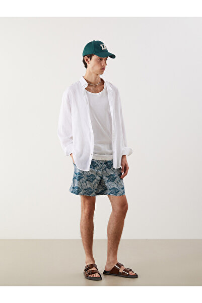 LC Waikiki Trendlucky Men's Short Length Patterned Swim Shorts with Differenc...
