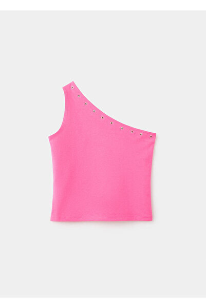 MANGO Kids Asimetrik eyelet detaylı bluz