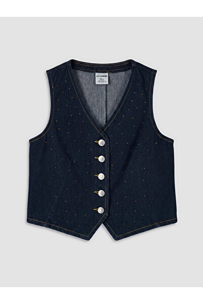 LC Waikiki Nevavm Girl's Jean Vest with a Difference