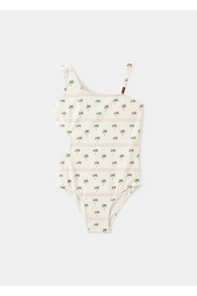 MANGO Kids Palmiye baskılı mayo