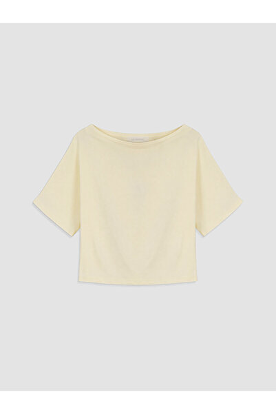 LC Waikiki Xside Yellow Boat Neck Women's T-Shirt