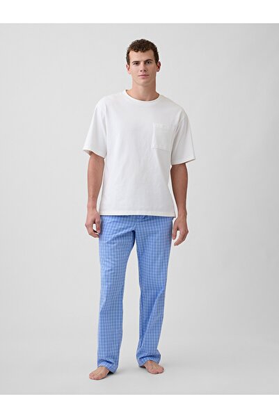 GAP Erkek Açık Mavi Relaxed Poplin Pijama Altı