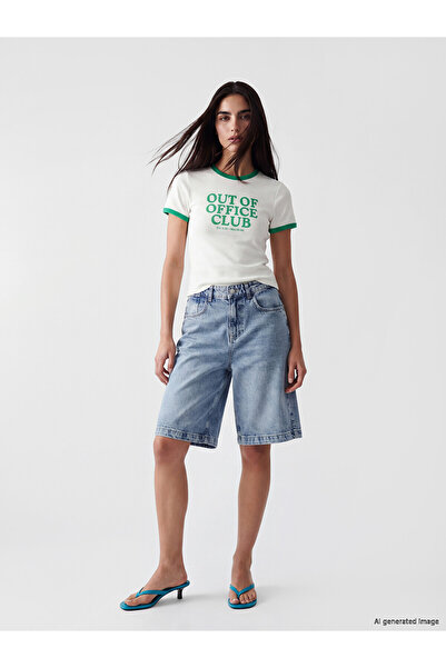 LC Waikiki Vizyon New Season Bermuda Fit Women's Jean Shorts