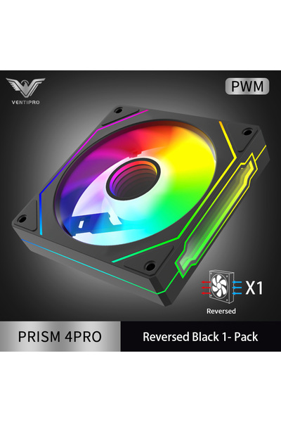 choice2 A-RGB Other Black Reversed PRISM SERIES 4 PRO PWM 120mm ARGB Fan Comp...