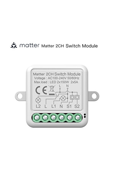 Choice 2gang Matter WIFI Smart Switch Module Relay Breaker HomeKit Wireless C...