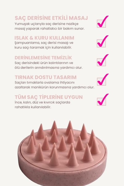 POP Beauty Hair Care Brush, Hair Leather Sine Massage Shampoo Comb, Shower Brush (Dry Rose) Popb
