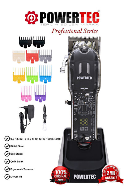 POWERTEC TR-8700 Saç Sakal Tıraş Makinesi (Black)