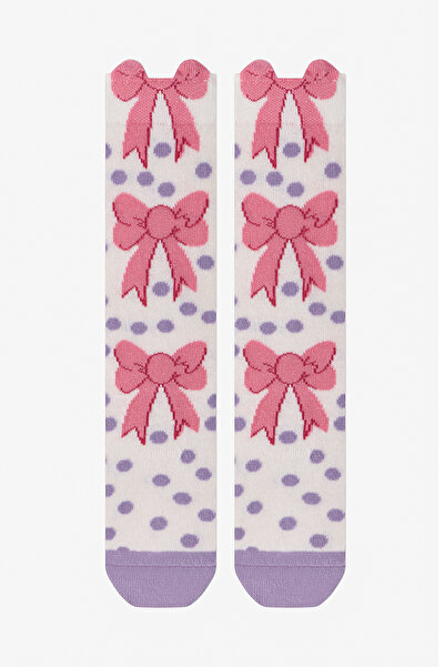 Penti Kız Çocuk Marsmelov Ribbon Charm Fiyonk Desenli Pamuklu Pantolon Çorap