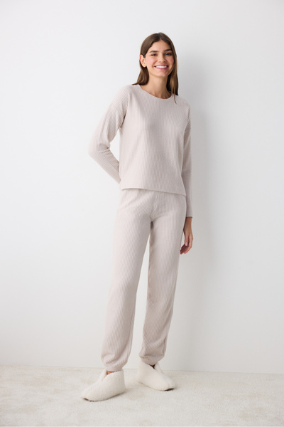 Penti Alia Light Gri Sweatshirt Pijama Üstü