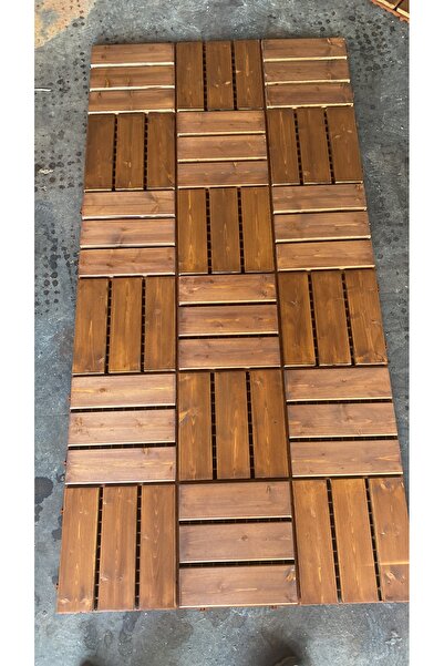 HMS PELET HMS Ahşap Karo Deck & Balkon Bahçe Yer Döşemesi & Çam ağacı 9 Adet ...