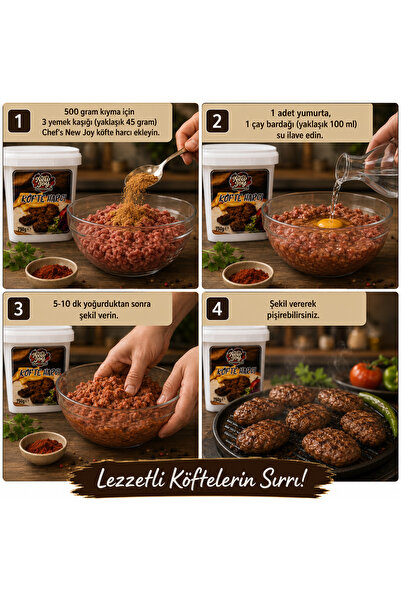 chef's new joy professional Köfte Harcı 750 gr Koruyucusuz Doğal Geleneksel