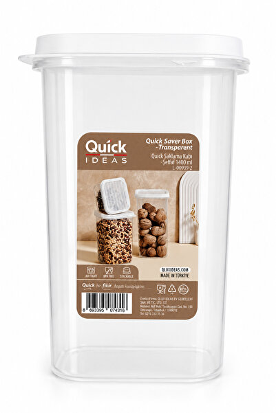 Quick quıck saklama kabı şeffaf 1400ml dikey