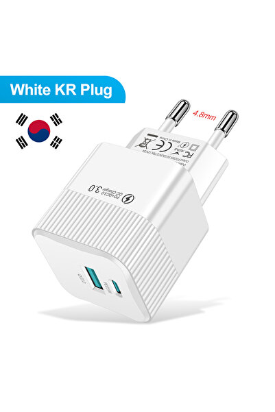 Choice1 316 KR White 2 Ports PD 25W USB C Fast Charger KR EU Mini Travel Plug...