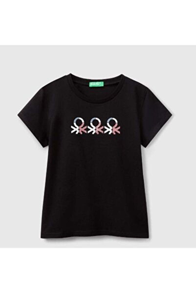 United Colors of Benetton Girl's sim mixed print t-shirt gkb0002