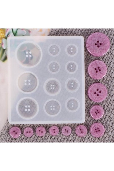 Choice Button Mold with Hole Mold Non-stick Art Mold Decoration Cake Baking T...