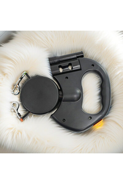 Choice 3 M - 8 KG Black Retractable Dual Dog Leash with LED Light 360 Swivel ...