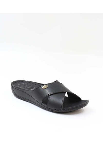 BENTO 16032 Model Anatomical Black Women's Slippers