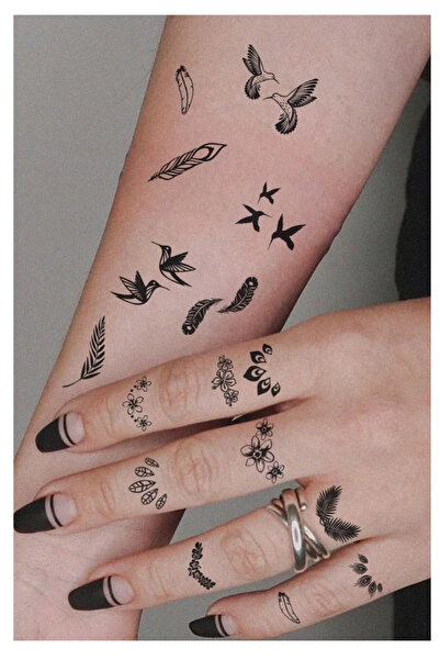 petit bijou Tüy,Kuşlar Geçici Dövme,tattoo,kol,bel,el,sırt,omuz,göğüs Dövmesi