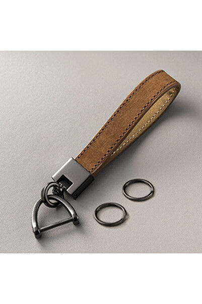 Choice Coffee color Key Chains for Men and Women Top Layer Cowhide Car Key Pe...
