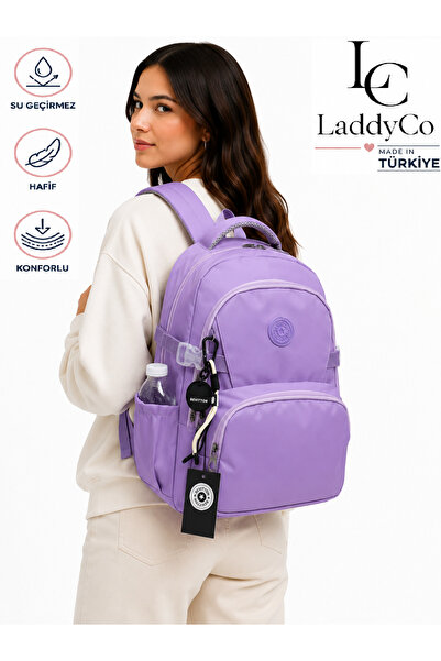 LaddyCo حقيبة ظهر مدرسية عصرية مقاومة للماء للجنسين 34500 أرجواني