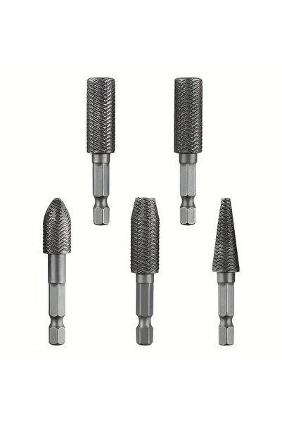 Choice Hexagonal 58mm 5pcs Hex Shank Rotary Steel File Set for Drilling, Grin...