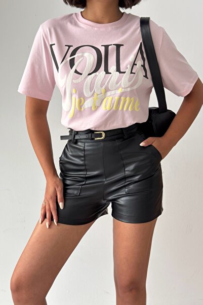 CrepTekstil Crep Γυναικείο T-Shirt Paris Je Taime με στάμπα Oversize 100% Βαμ...