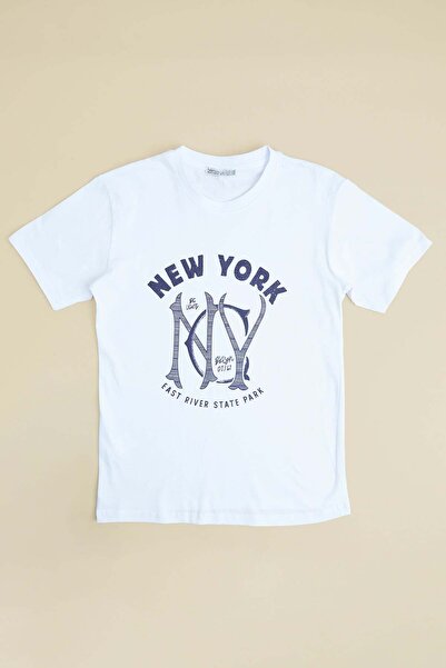 Fulla Moda New York Summer Printed Boys' T-Shirt
