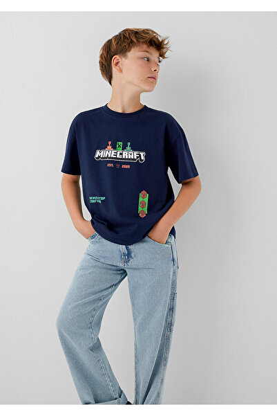 Mavi M6610494 Minecraft Printed Boys' T-Shirt Dark Blue
