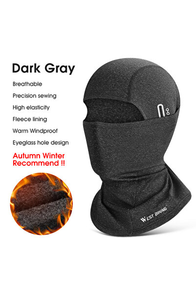 Choice Dark Gray WEST BIKING Warm Winter Balaclava Fleece Cycling Cap Windpro...