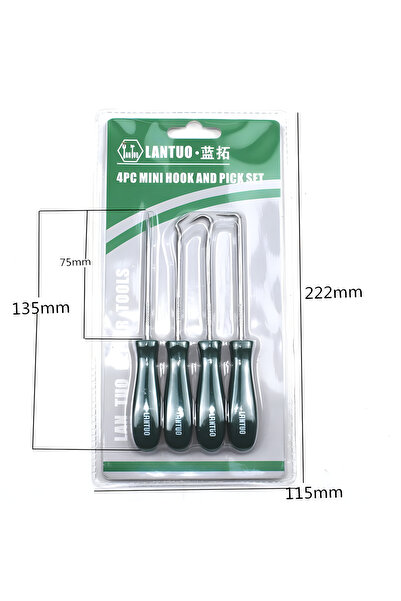 Choice Blue 4Pcs Pick and Hook Set with Non-Slip Handle Oil Seal Screwdriver ...