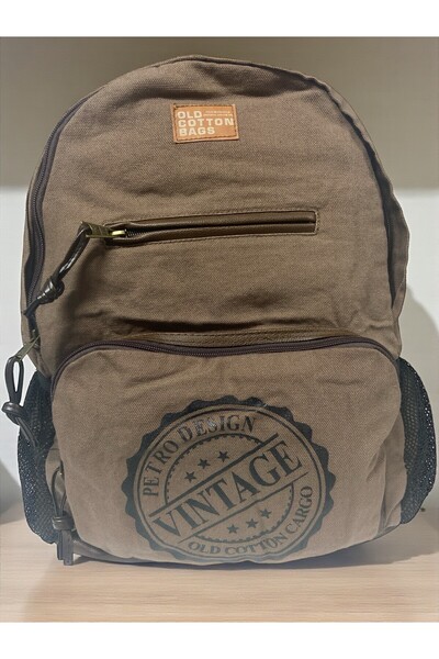 Old Cotton Quality Single Compartment Vintage Design Daily Trip School Backpa...