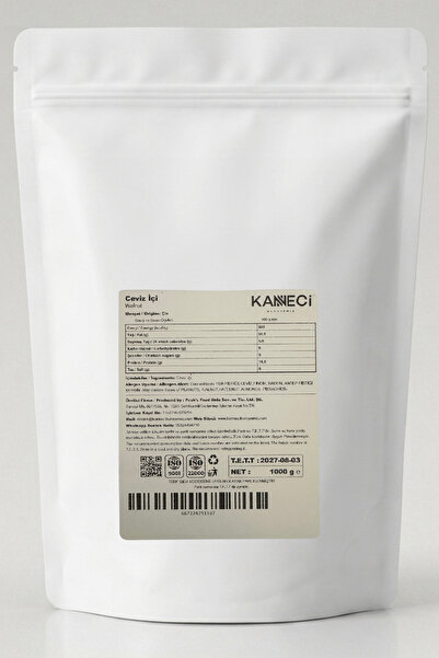KANNECİ KURUYEMİS KANNECİ Premium Kelebek Ceviz İçi 1000 gr (1 kg) - Kilitli Doypack Paket Taptaze Kuruyemiş