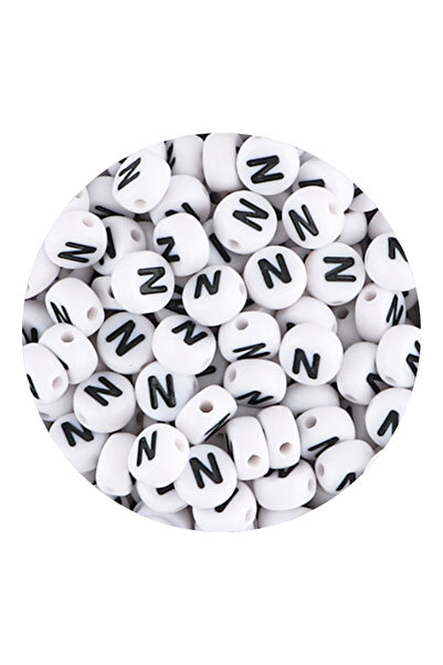 Choice67 200pcs N 50/100/200pcs/Lot 7x4mm White A-Z Round Alphabet Acrylic Le...