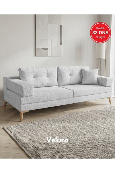 Velura Home & Living Zeri Modüler Koltuk & 3'lü Kanepe - Açık Gri - 102