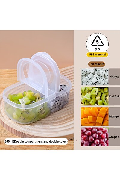 Choice transparent -1pc Food Storage Container,Dual Compartment Organizer,For...