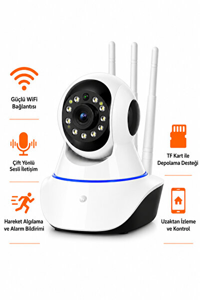 BLUE İNTER Wi-fi Kablosuz Ip Güvenlik Kamerası 360 Derece (cmr5)