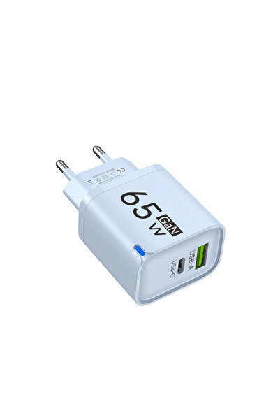 Choice3 شاحن سريع أزرق اللون بقوة 65 واط من نوع USB-C للشحن السريع، محول حائط...