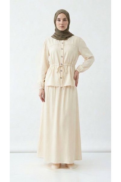 NURSİDA Strawberry Fabric Two-Piece Set Tunic Skirt