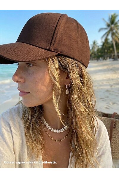 sf collection Brown Plain Basic Baseball Hat Unisex Adjustable Cap